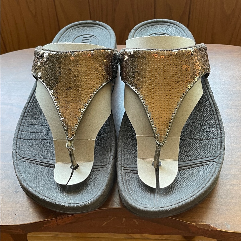 Fitflop Gold Sequin Women's Sandals